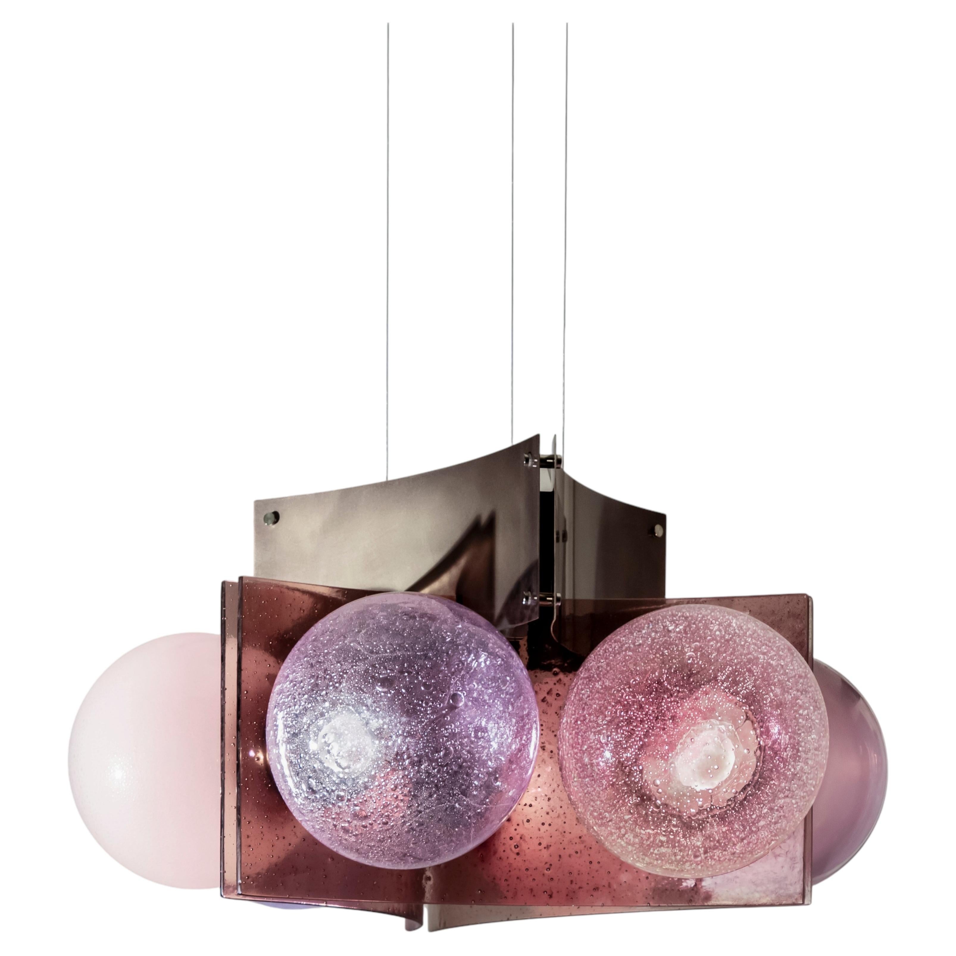 Soffio II Pendant Lamp by Draga&Aurel, Murano glass, Alpacca, led, 21st Century For Sale