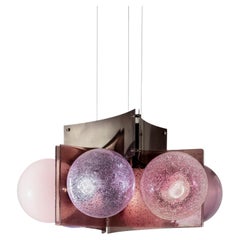 Hängeleuchte „Soffio II“ von Draga & Aurel, Murano-Glas, Alpacca, LED, 21. Jahrhundert