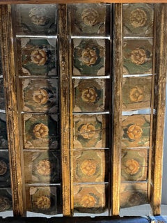 painted wooden plank ceiling with tiles, 14 sqm, italy