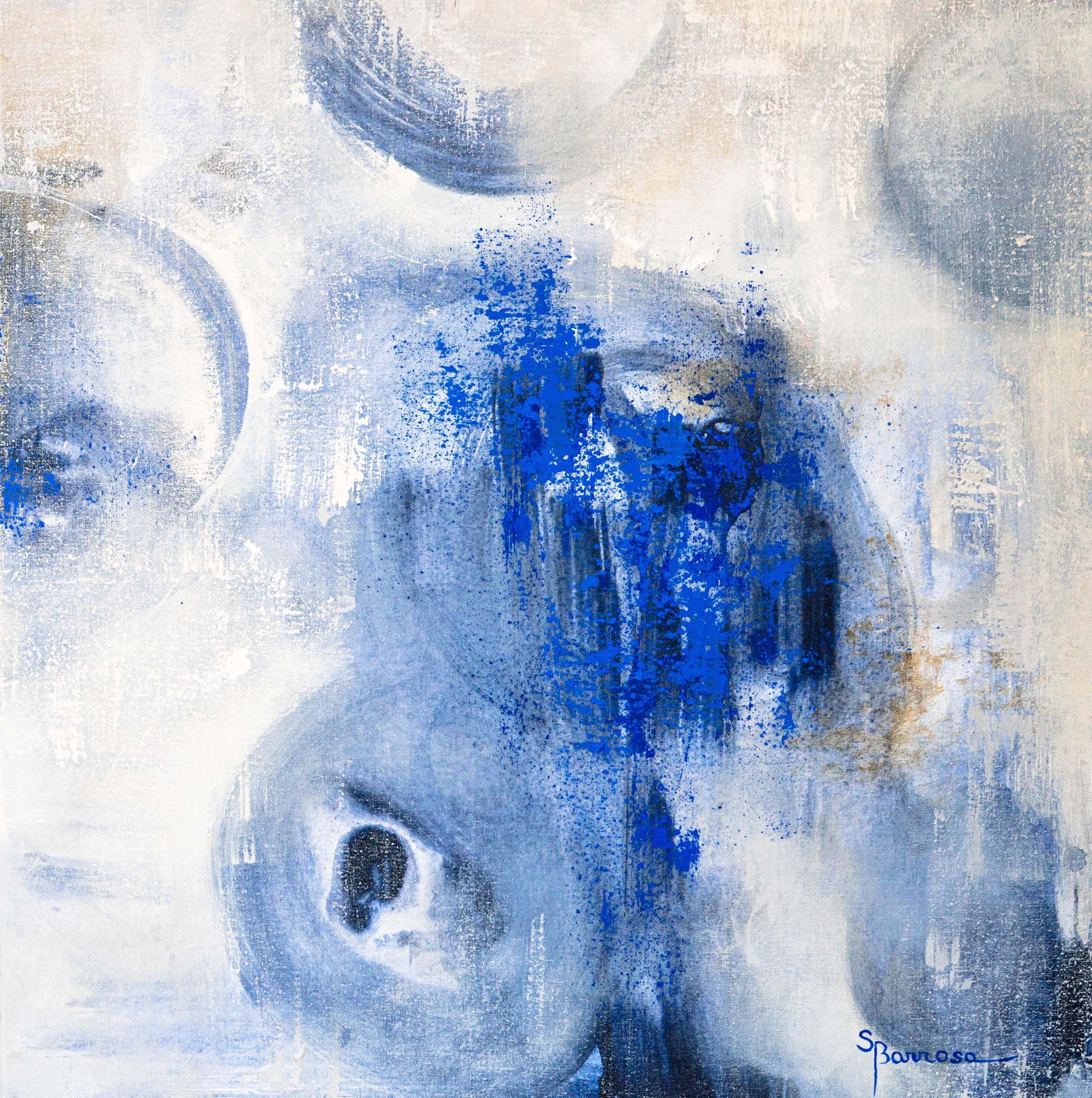 Energía en marcha, Pintura, Acrílico sobre lienzo - Abstract Painting Gris de Sofia Barroso