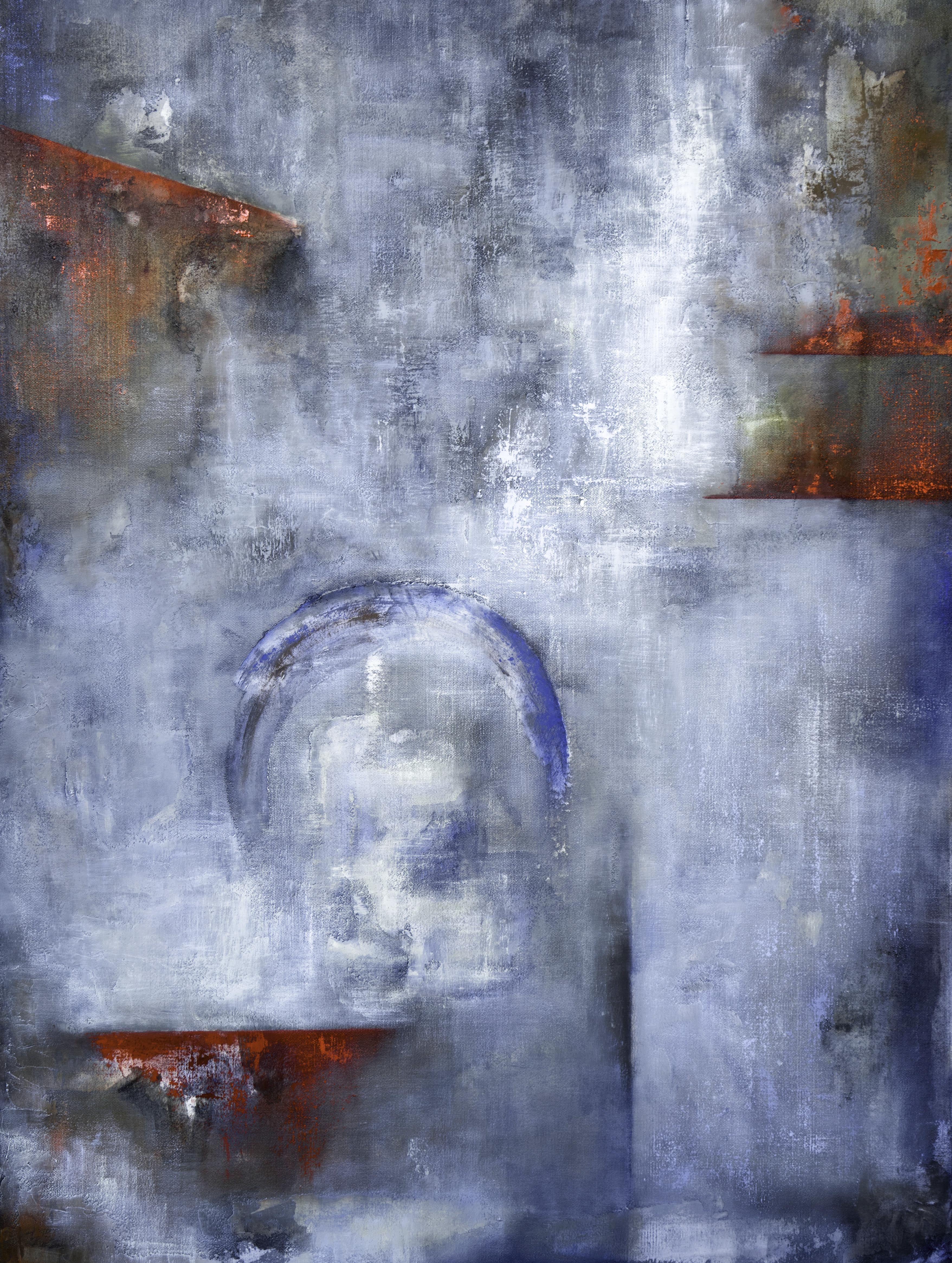 Abstract Painting Sofia Barroso - Nuances de bleu, peinture, huile sur toile