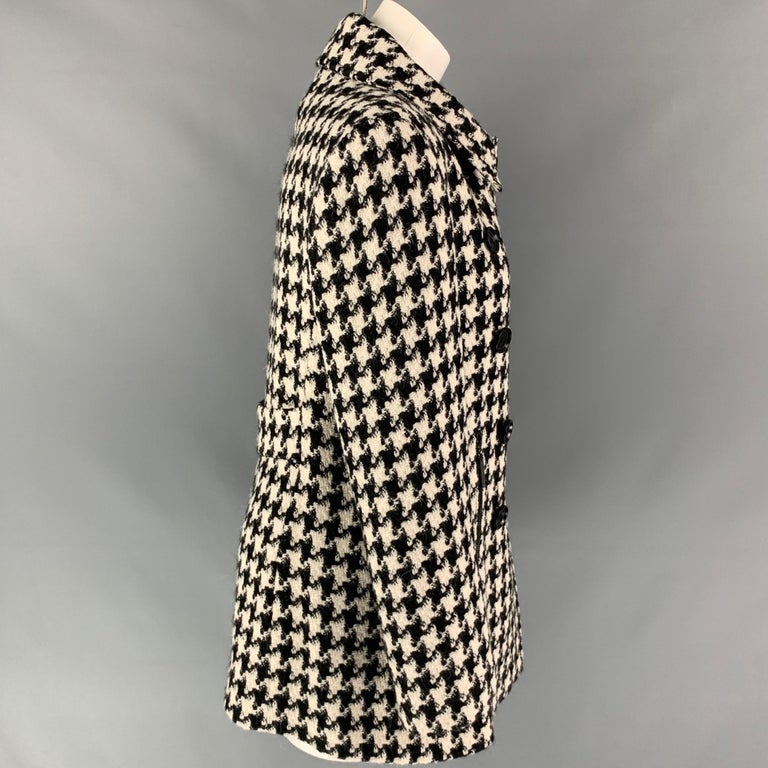 Houndstooth Alpaca Raglan Long Coat