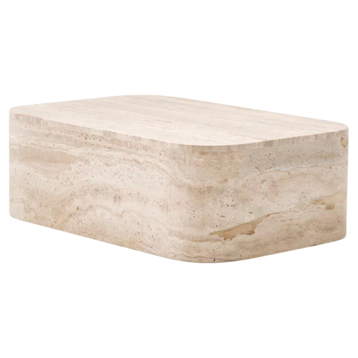 Sofia Coffee Table by Just Adele in Travertine For Sale