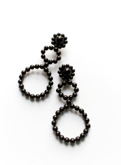 Sophia Ebony Wood Bead Earrings