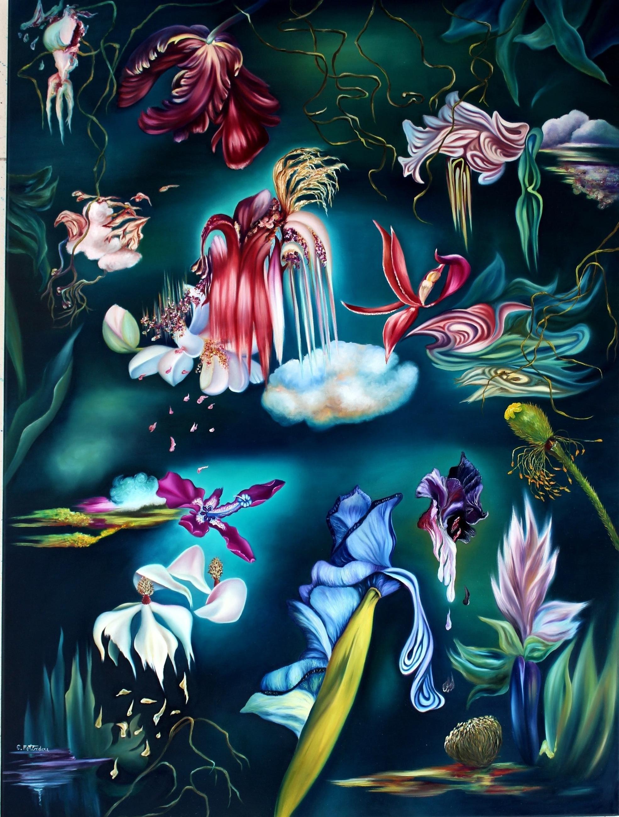 Abstract Painting Sofia Fotiadou - Jardin secret