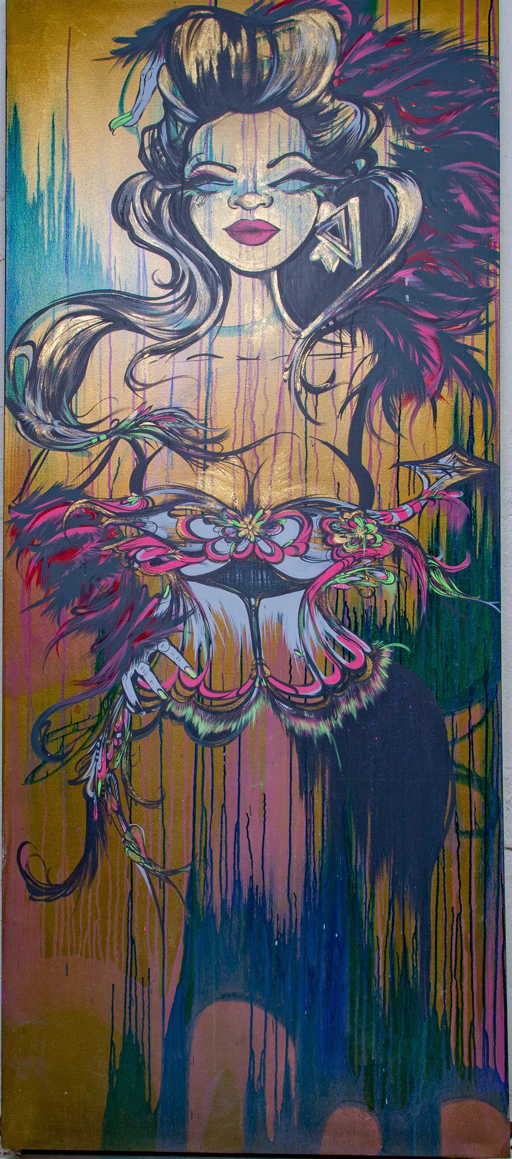 Sofia Maldonado Suarez Beyonce (Concrete Jungle Divas), Acrylic Painting on Canvas, 2020 For