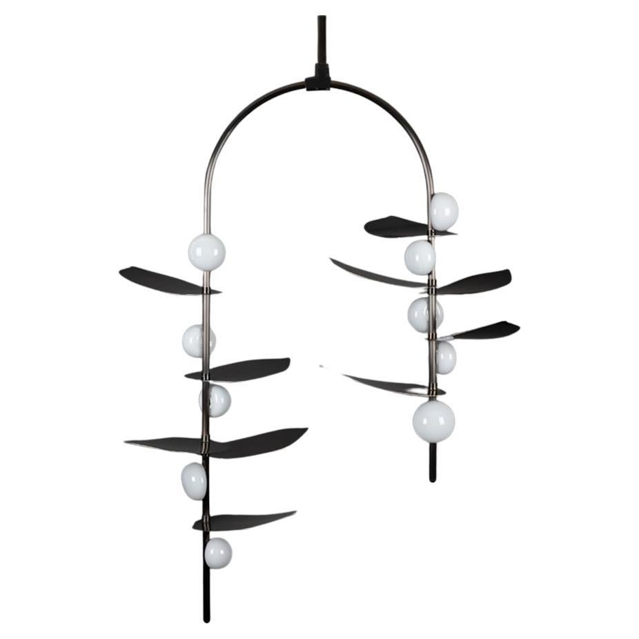 Sofia LED Config 1 aus mundgeblasenem Glas, handgefertigt aus Messing, Bronze oder Nickel