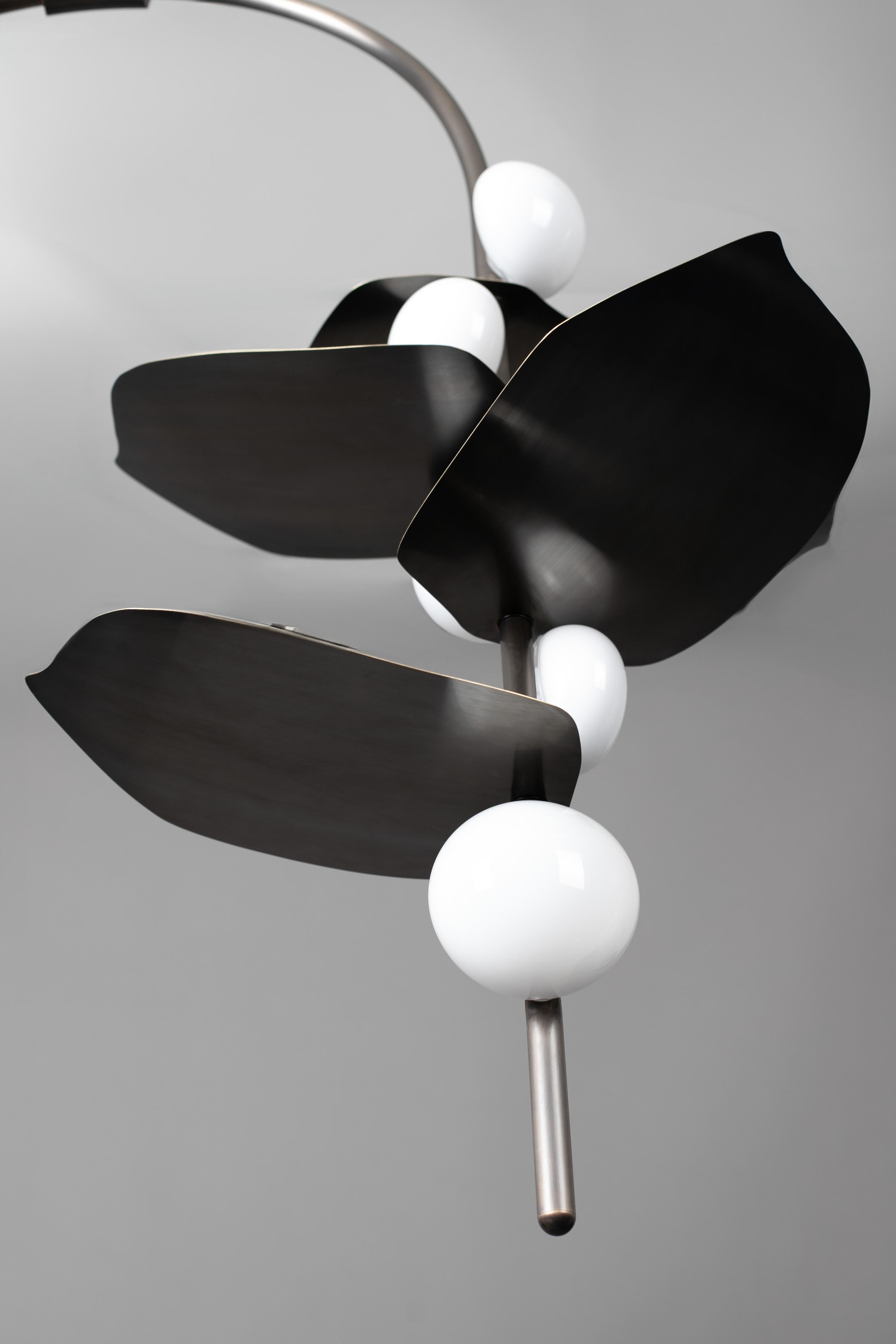 Scandinave Config 4 LED Sofia soufflé à la bouche, laiton, bronze ou nickel fait à la main en vente
