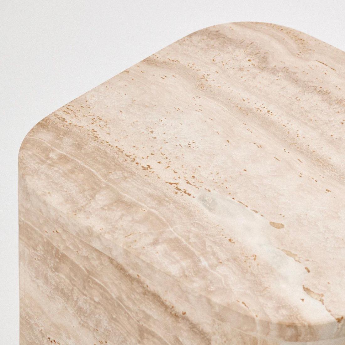 Australian Sofia Side Table by Just Adele in Travertine For Sale
