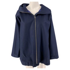 SOFIE D'HOORE Cappotto Cyril con cappuccio in lana e poliuretano, taglia 6 Navy