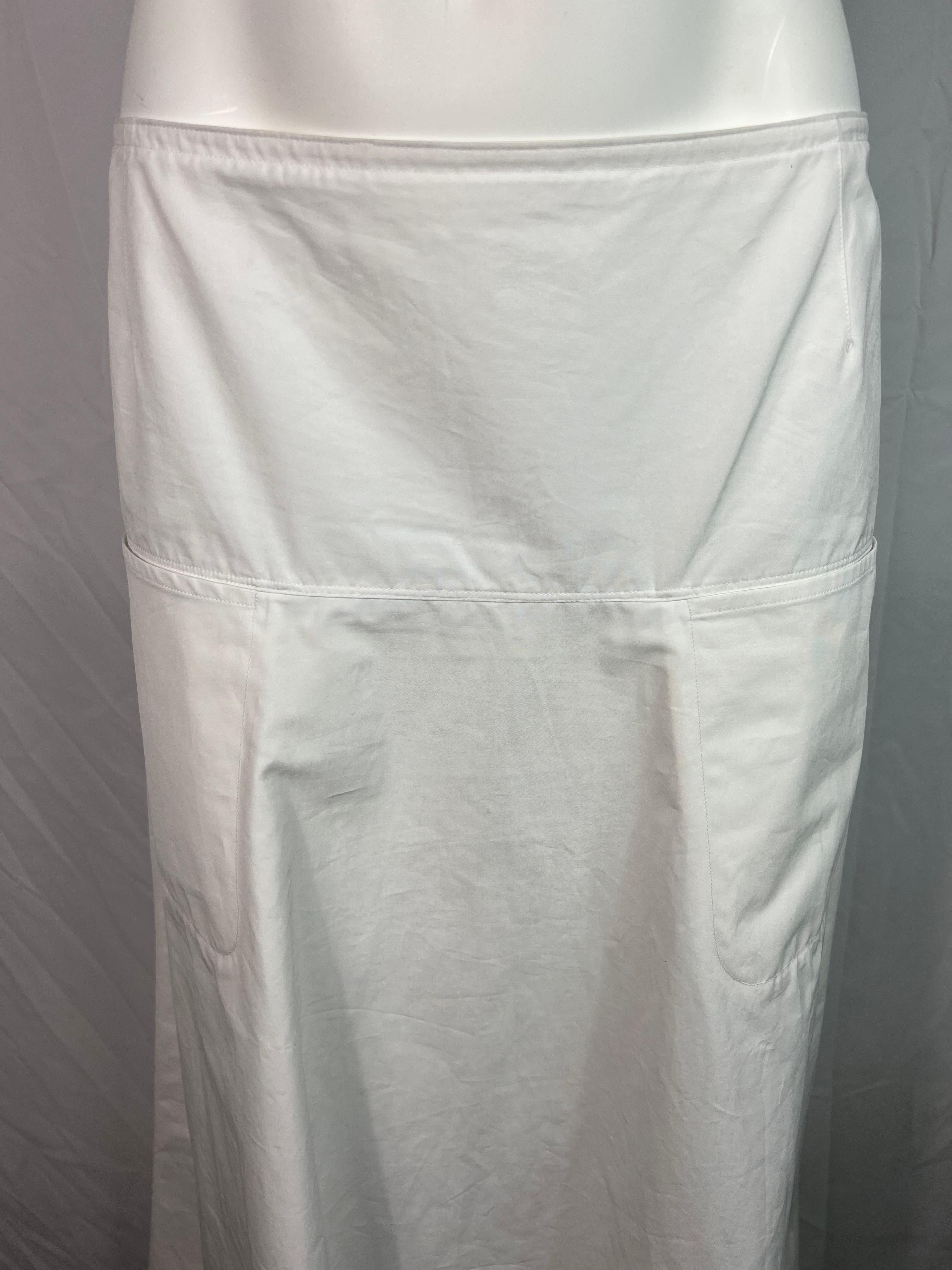 Gray Sofie D’Hoore White Midi Skirt, Size 38 For Sale