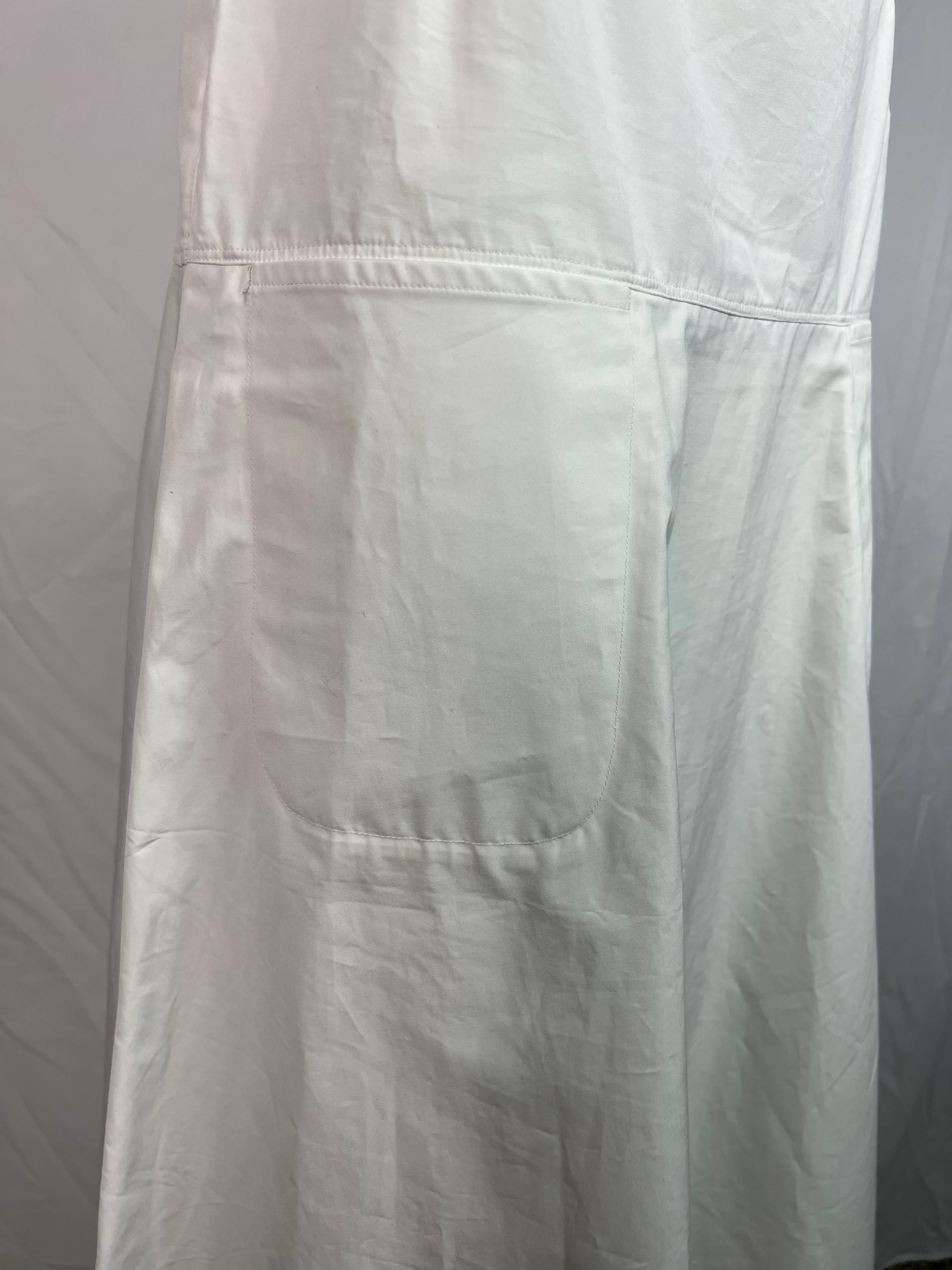 Sofie D’Hoore White Midi Skirt, Size 38 In Excellent Condition For Sale In Beverly Hills, CA