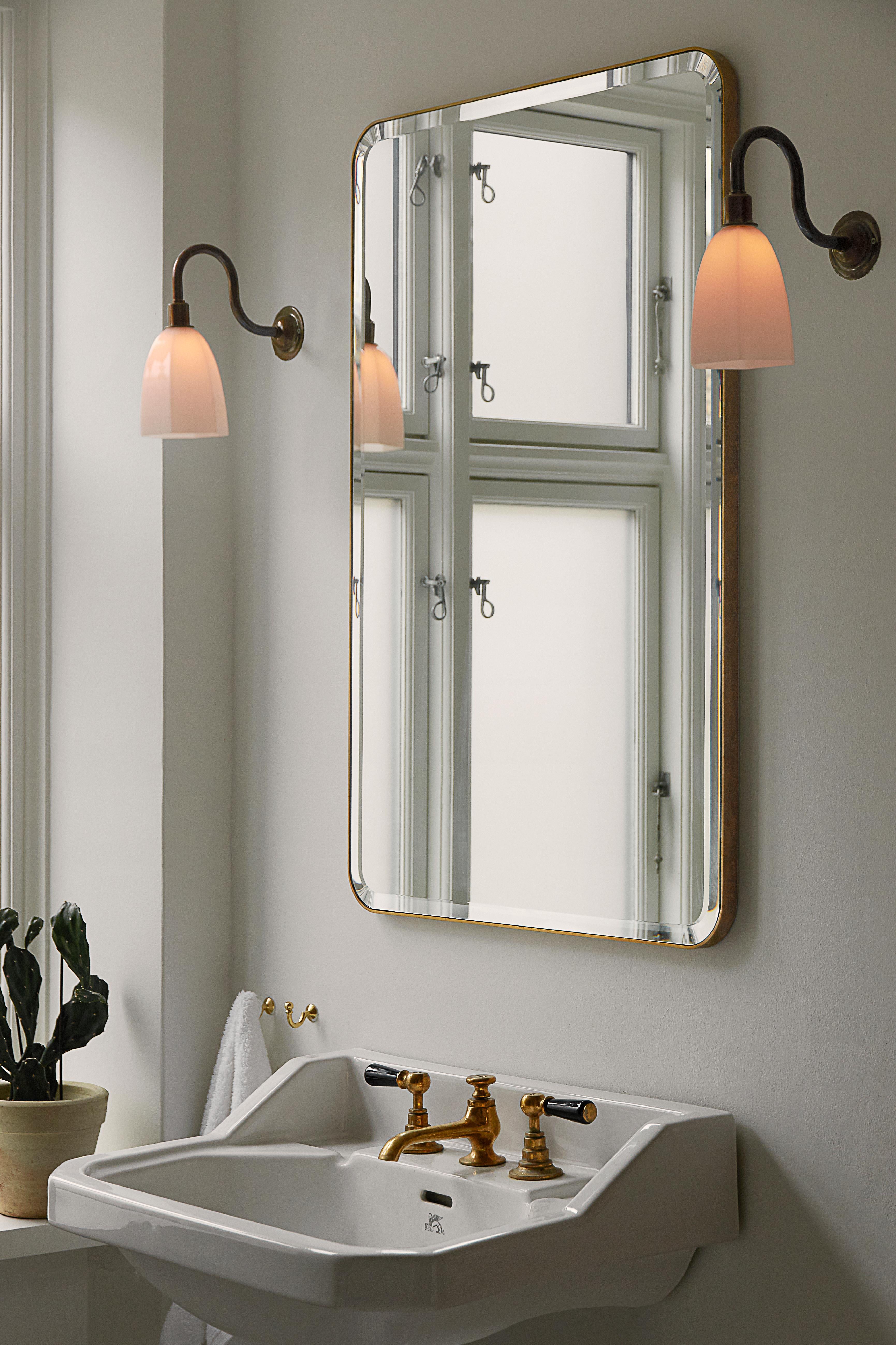 Portuguese Sofie Mirror in Bevelled Glass and Brass — Large For Sale