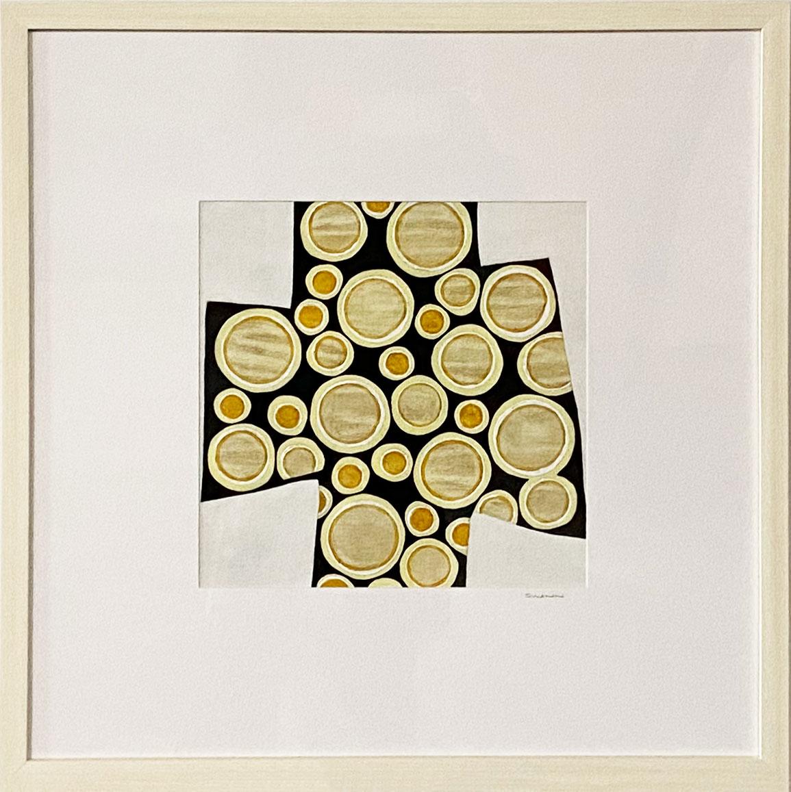Sofie Swann Abstract Painting - "Bubbles #2, " Abstract Framed Painting