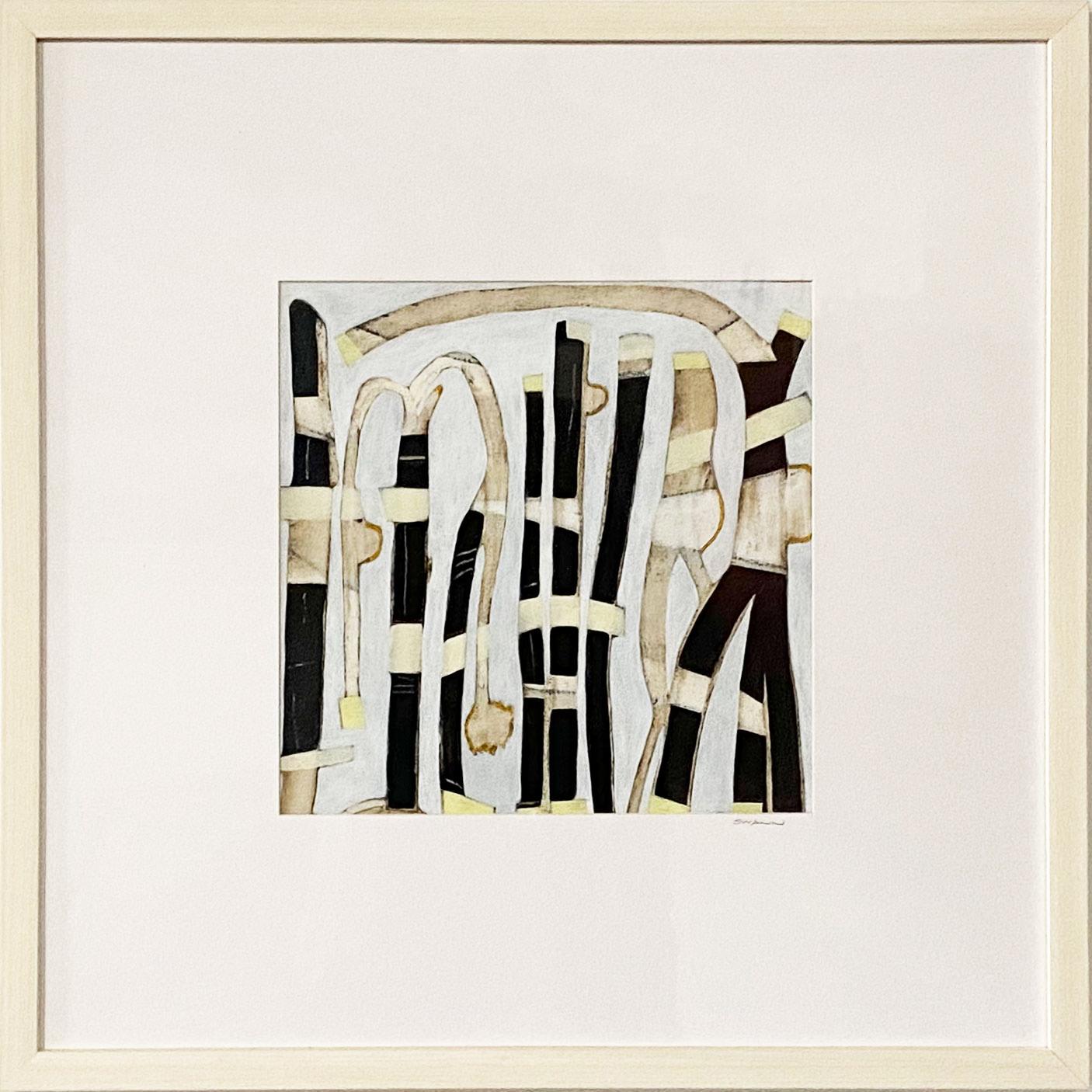 Abstract Painting Sofie Swann - « Danseurs n°4, », peinture abstraite encadrée