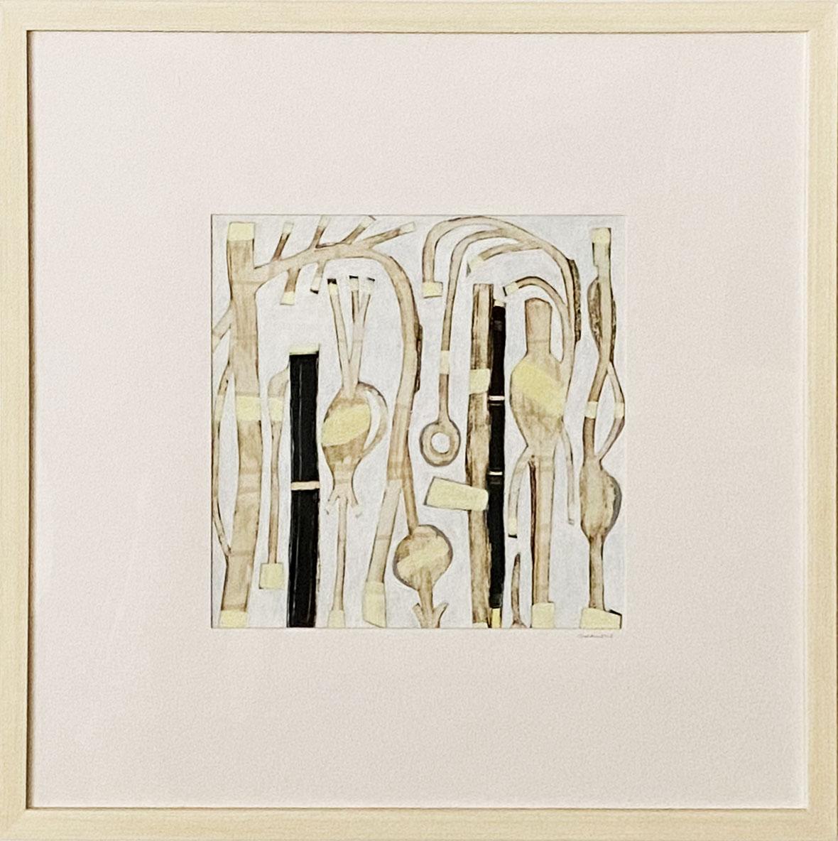 Sofie Swann Abstract Painting - "Dancers #7, " Abstract Framed Painting