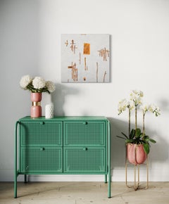 "Le Chapeau Rouge" Pintura abstracta minimalista