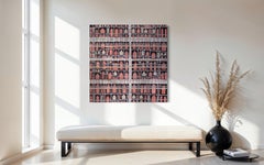 "Little Pink Huts, " Abstract Painting