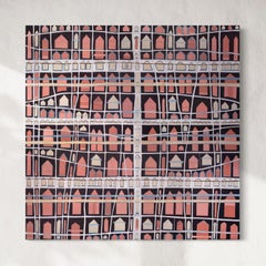 "Little Pink Huts, " Abstract Painting