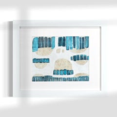 "Peinture abstraite encadrée "Plage et Dunes I