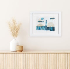 Gerahmtes abstraktes Gemälde „Plage et Dunes III“