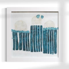 Peinture abstraite encadrée "Plage et Dunes IX"