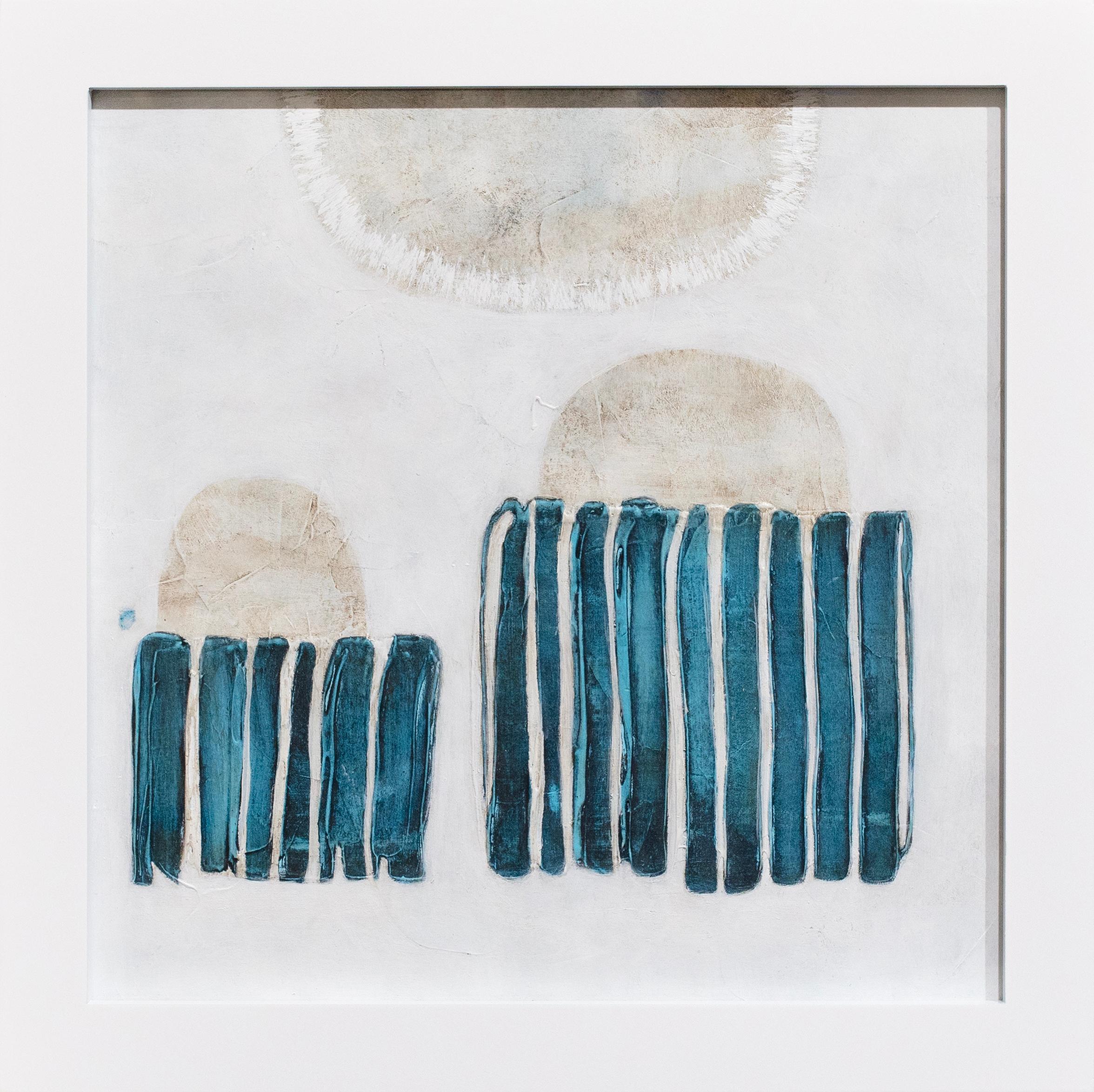 Abstract Painting Sofie Swann - Peinture abstraite encadrée « Paint et Dunes X »