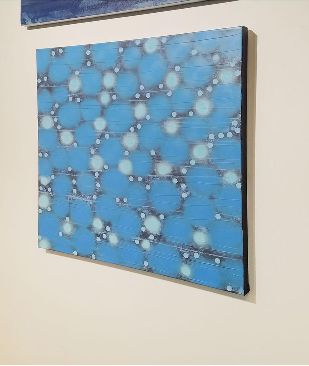 Peinture abstraite «andering Stars » - Bleu Abstract Painting par Sofie Swann
