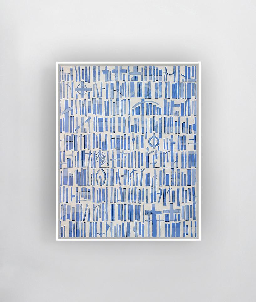 Abstract Print di Sofie Swann - "Un giorno d'estate a Nantucket", stampa giclée con cornice in edizione limitata, 20" x 16".