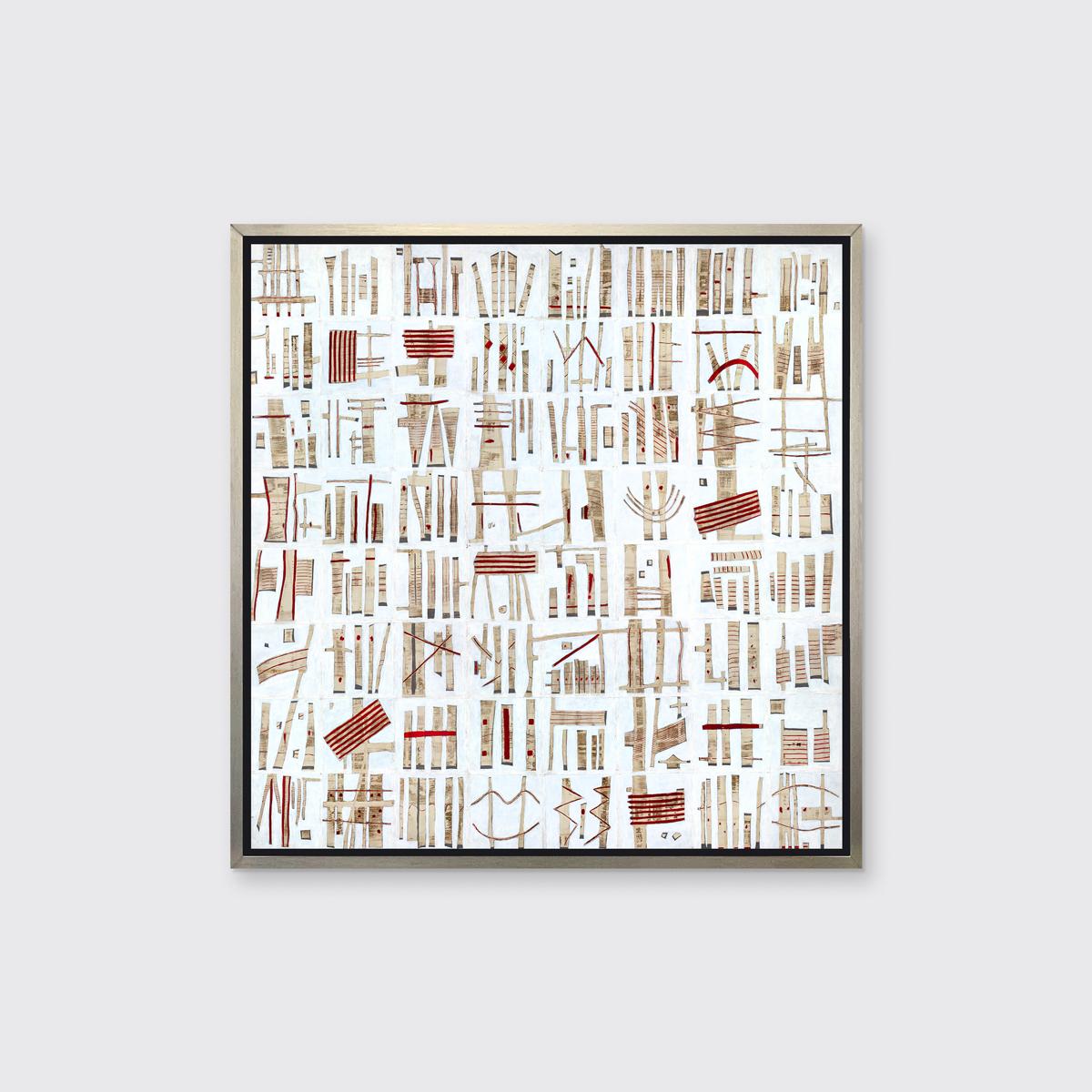 Abstract Print Sofie Swann - « Datetime Story, « encadré, tirage giclée en édition limitée, 24" x 24"