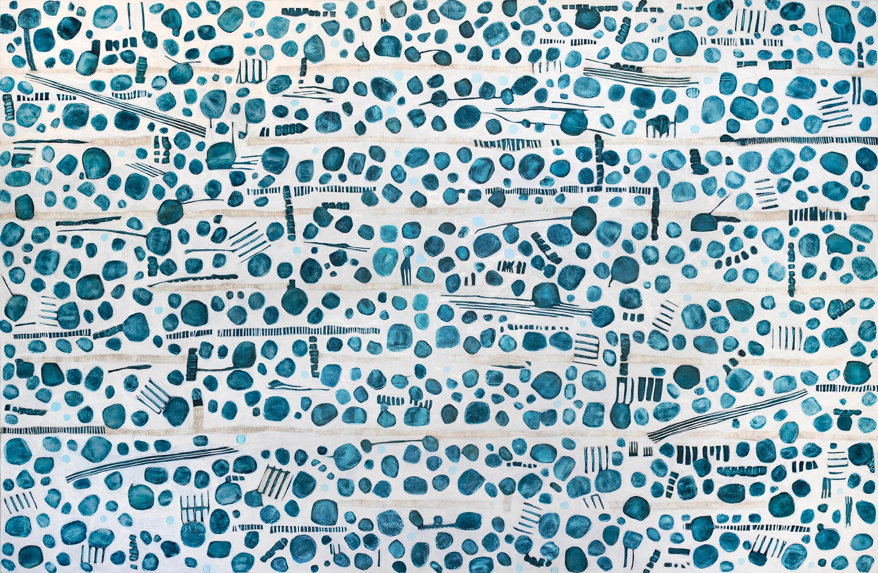 Abstract Print Sofie Swann - "Blueberry Hill, " Impression giclée en édition limitée, 24" x 36".