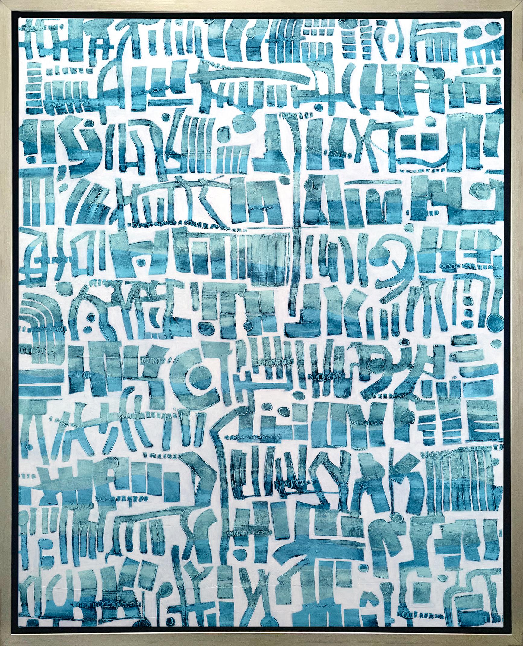 Sofie Swann Abstract Print - "Message in a Bottle, " Framed Limited Edition Giclee Print, 20" x 16"