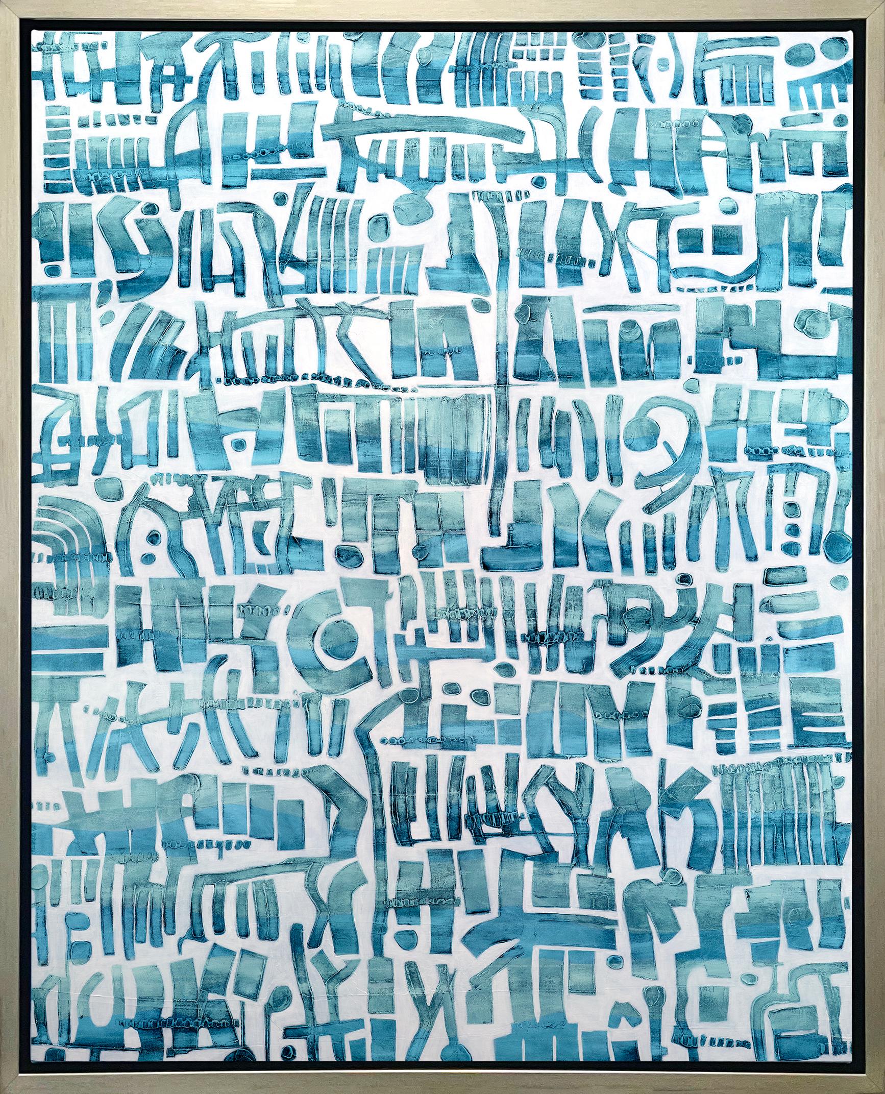 Sofie Swann Abstract Print - "Message in a Bottle, " Framed Limited Edition Giclee Print, 30" x 24"