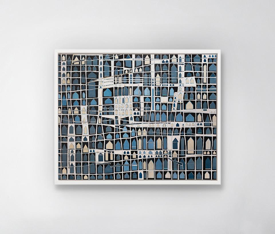 Abstract Print Sofie Swann - « Neighbors, « Impression giclée en édition limitée, 36 po x 45 po