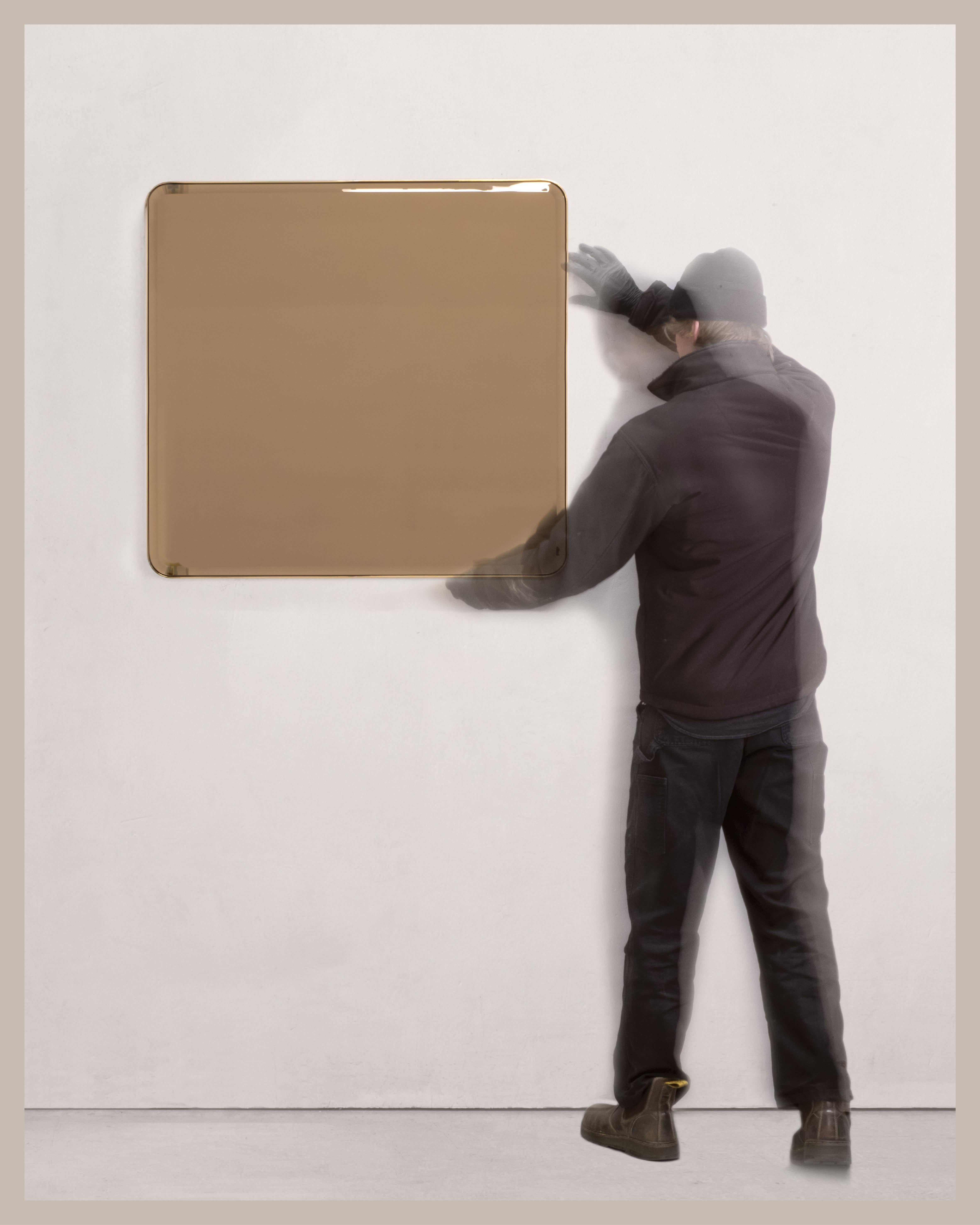 Contemporary Sofie Wall Mirror — Polished Brass — Handmade in Britain — Full Height Small For Sale
