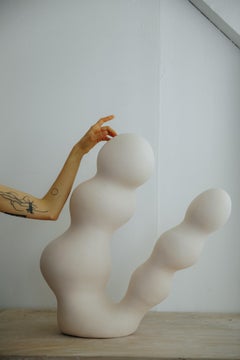 Scultura in ceramica astratta biomorfica, fatta a mano, argilla, artista ucraino