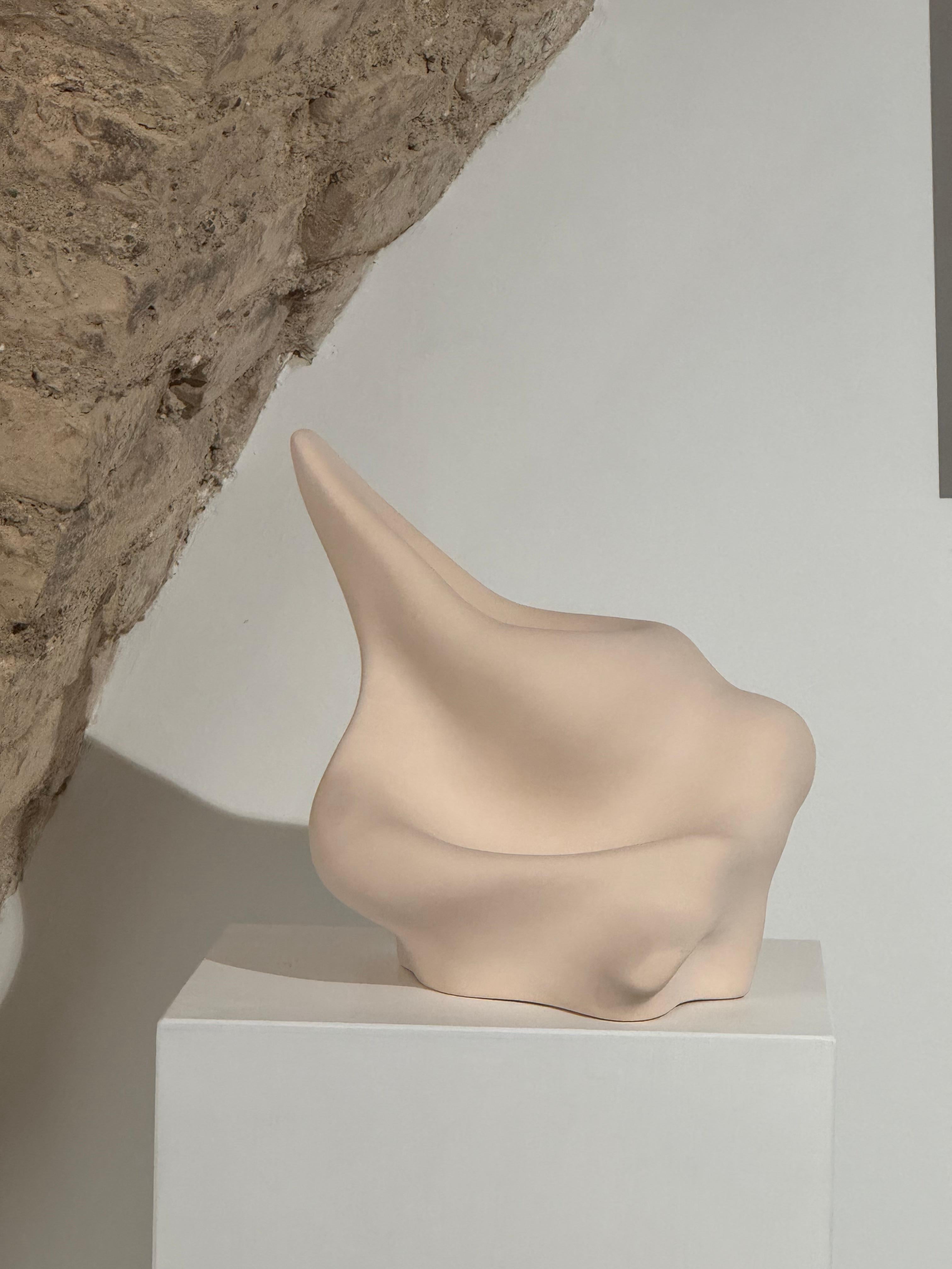 Sofiia Horbachevska Figurative Sculpture - Figurative Abstract Ceramic Sculpture, Handmade Clay, 32x33x29 cm