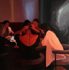Dinner with friends , 90x90cm