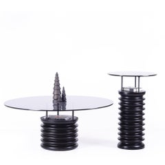 SOFRA Couchtisch, Glasplatte, Zedernholzkörper