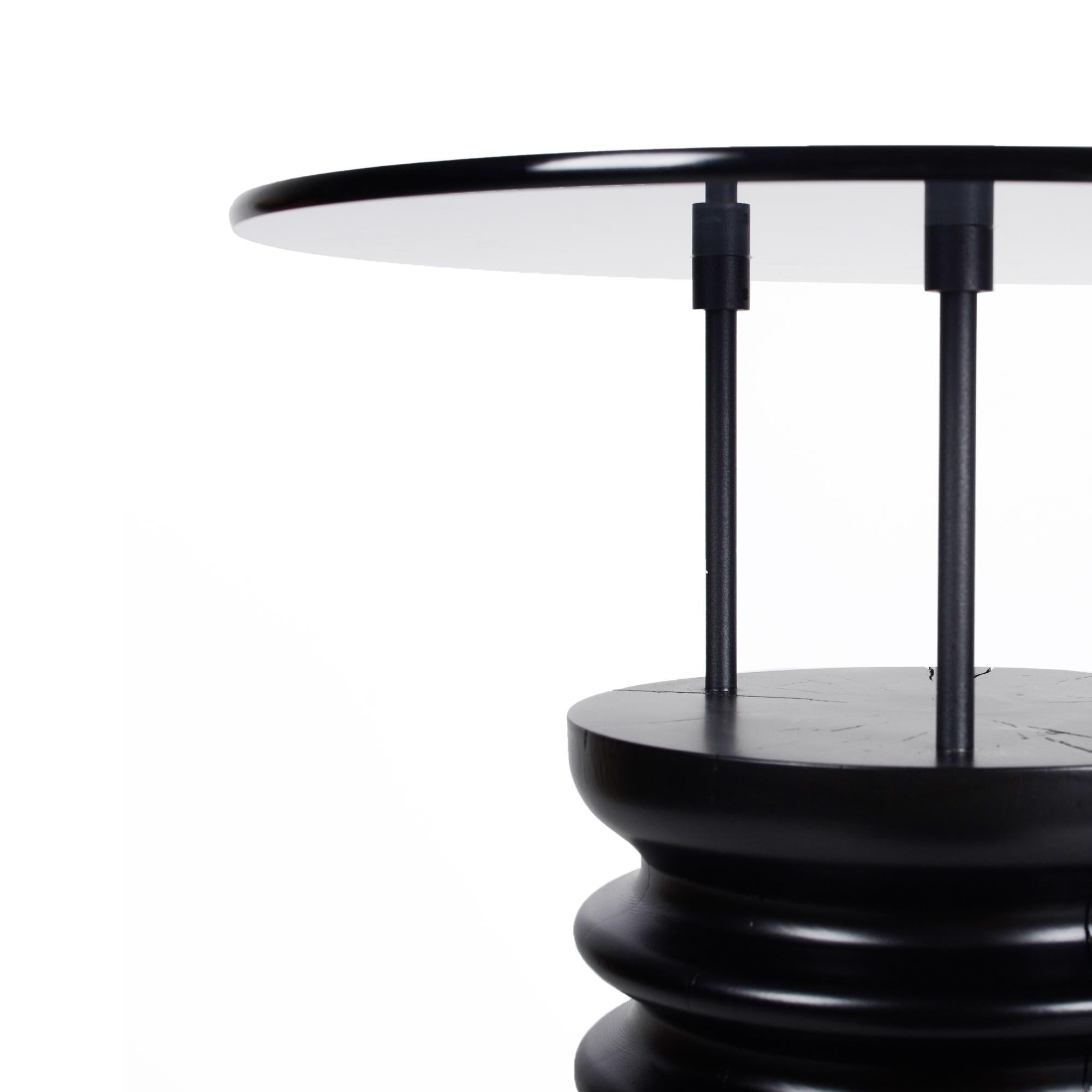 Turc Table basse SOFRA, plateau en verre, corps en cèdre en vente
