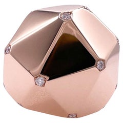 Sofragem Geometrischer Cocktailring aus 18 Karat Roségold mit Diamanten