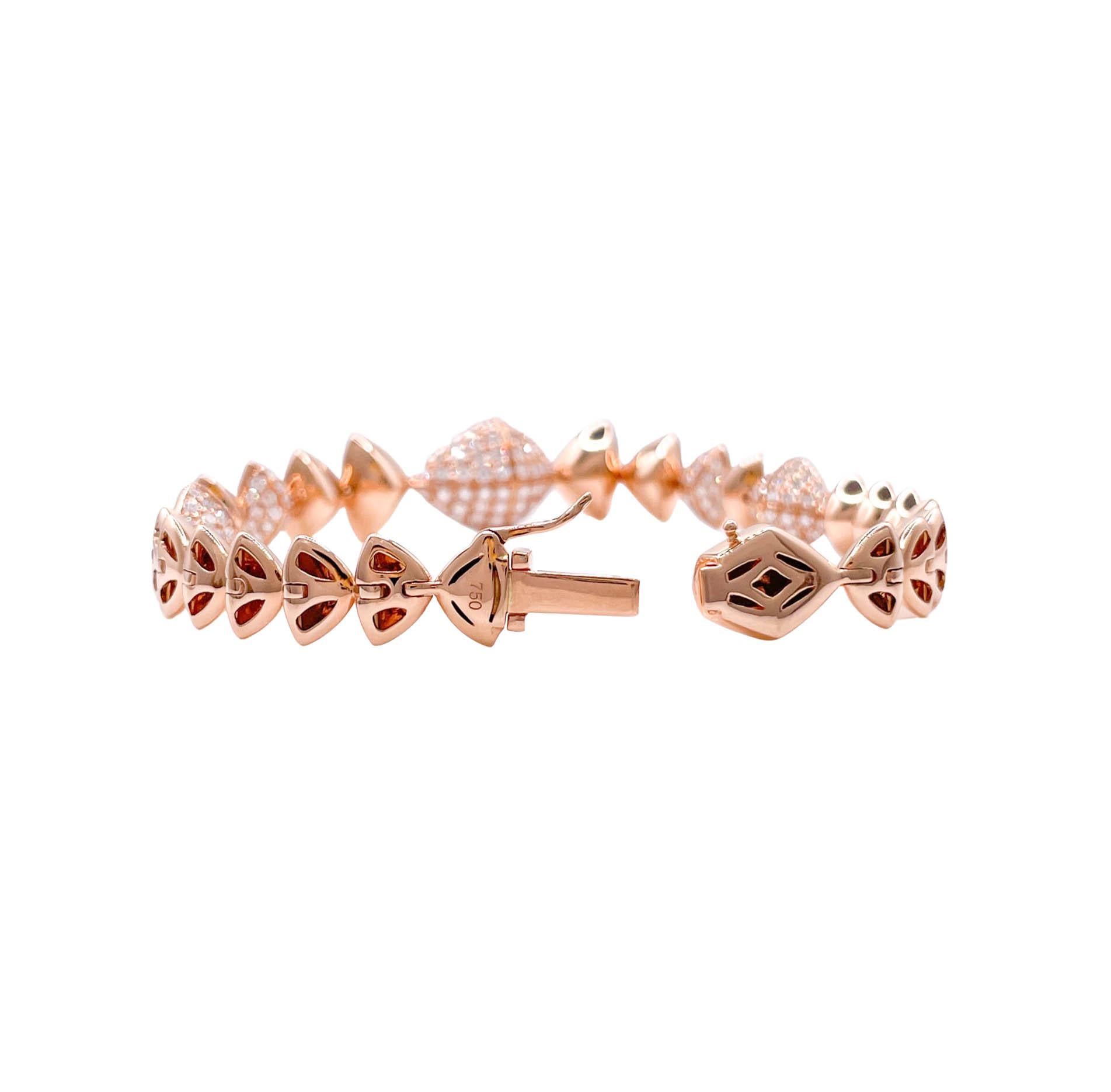 Sofragem 18k Rose Gold Diamond Geometric Bracelet For Sale 1
