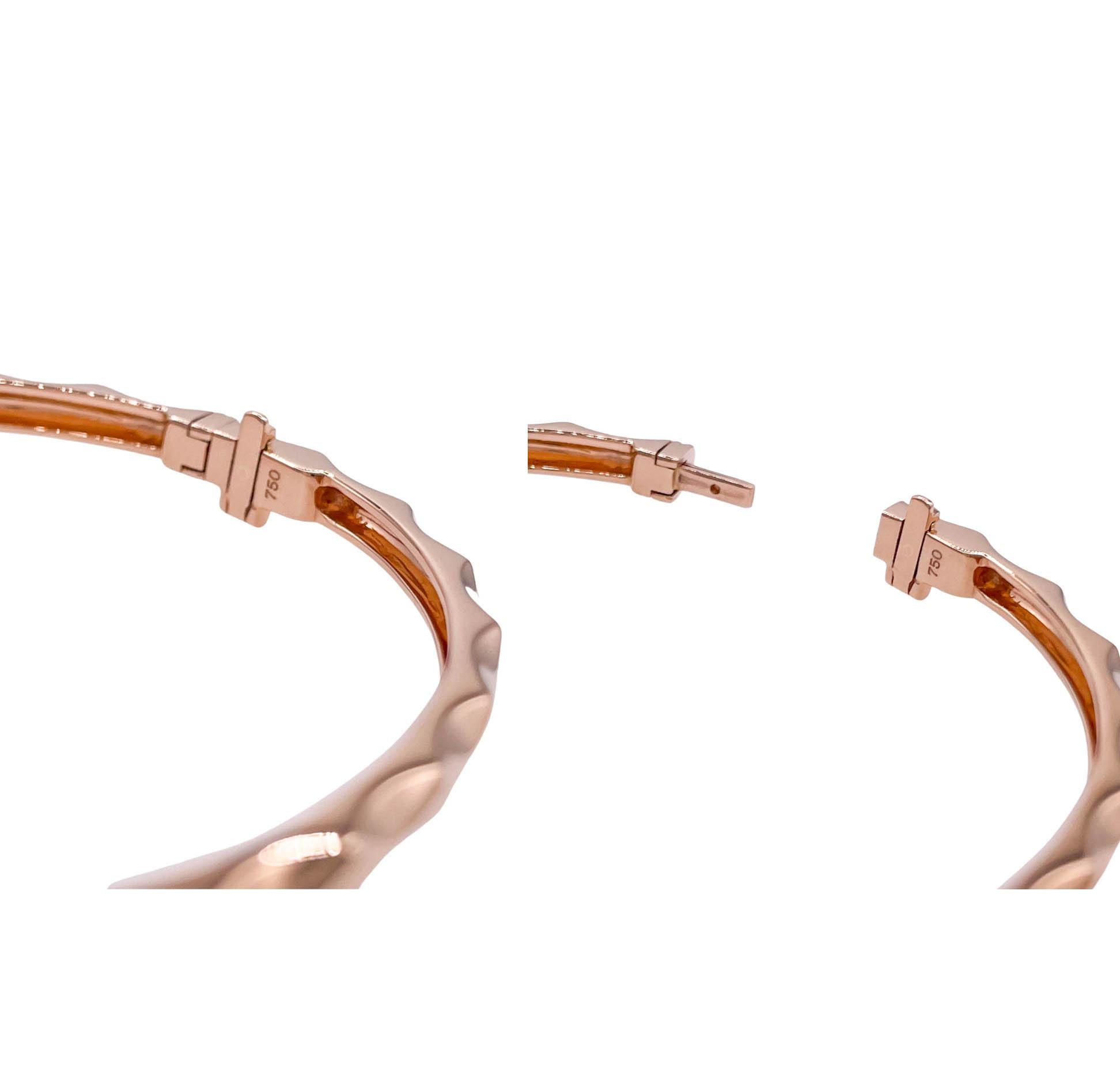 Sofragem 18k Rose Gold Textured Bangle Bracelet For Sale 1