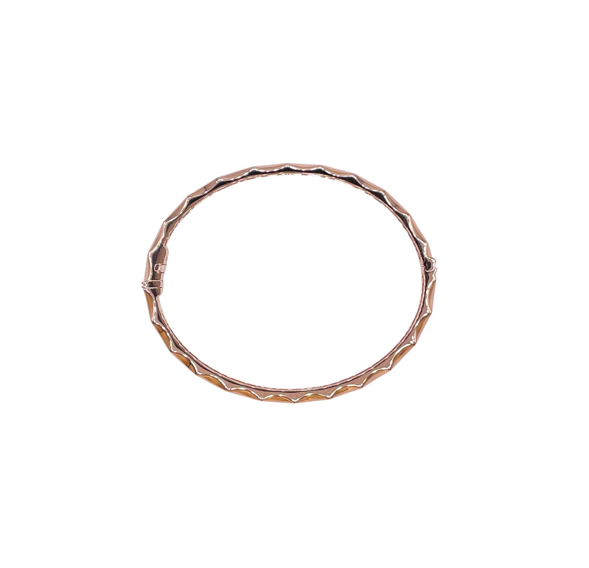 Sofragem 18k Rose Gold Textured Bangle Bracelet For Sale 2