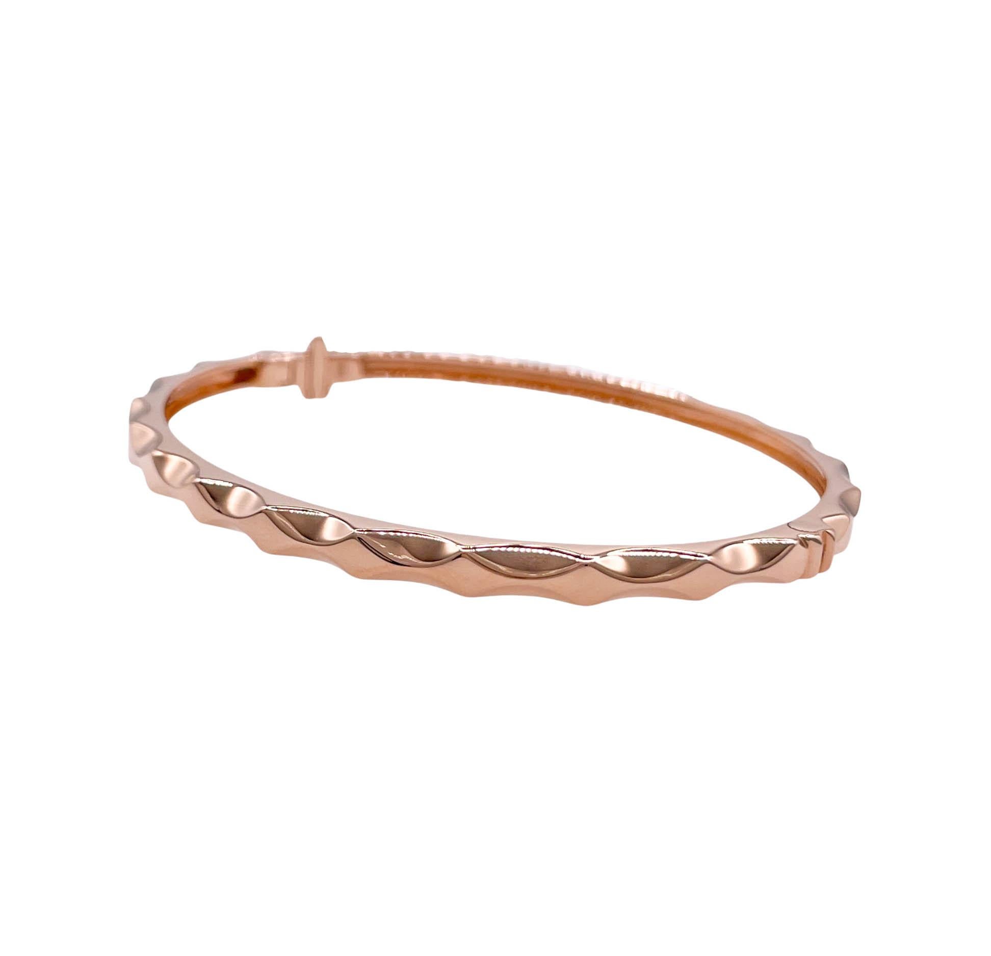 Sofragem 18k Rose Gold Textured Bangle Bracelet For Sale 3