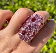 Sofragem Anillo de Cóctel de Oro Rosa de 18k Zafiro Turmalina y Diamantes