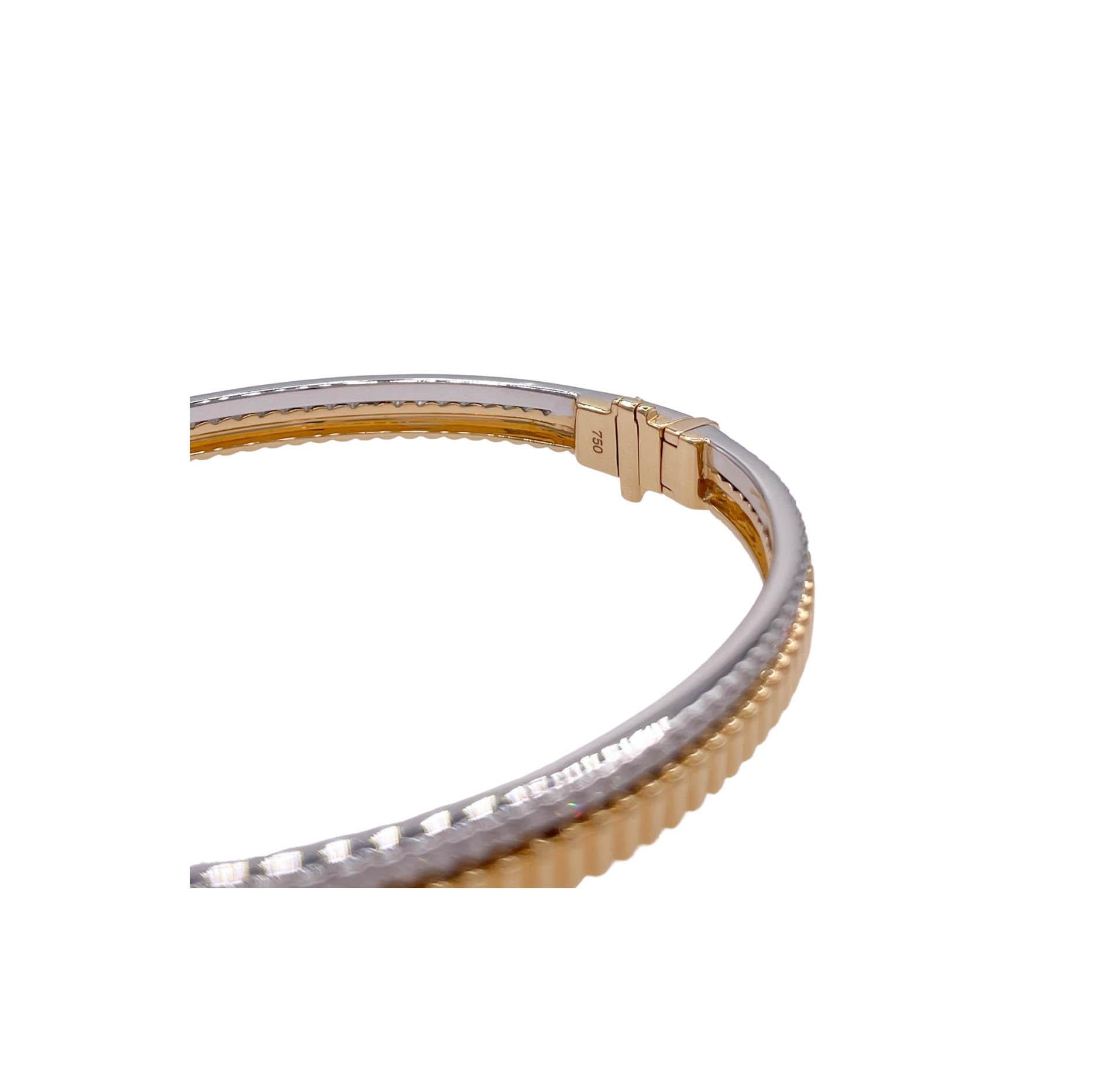 Armreif aus 18 Karat zweifarbigem Gold mit Diamanten im Sofragem-Stil 1