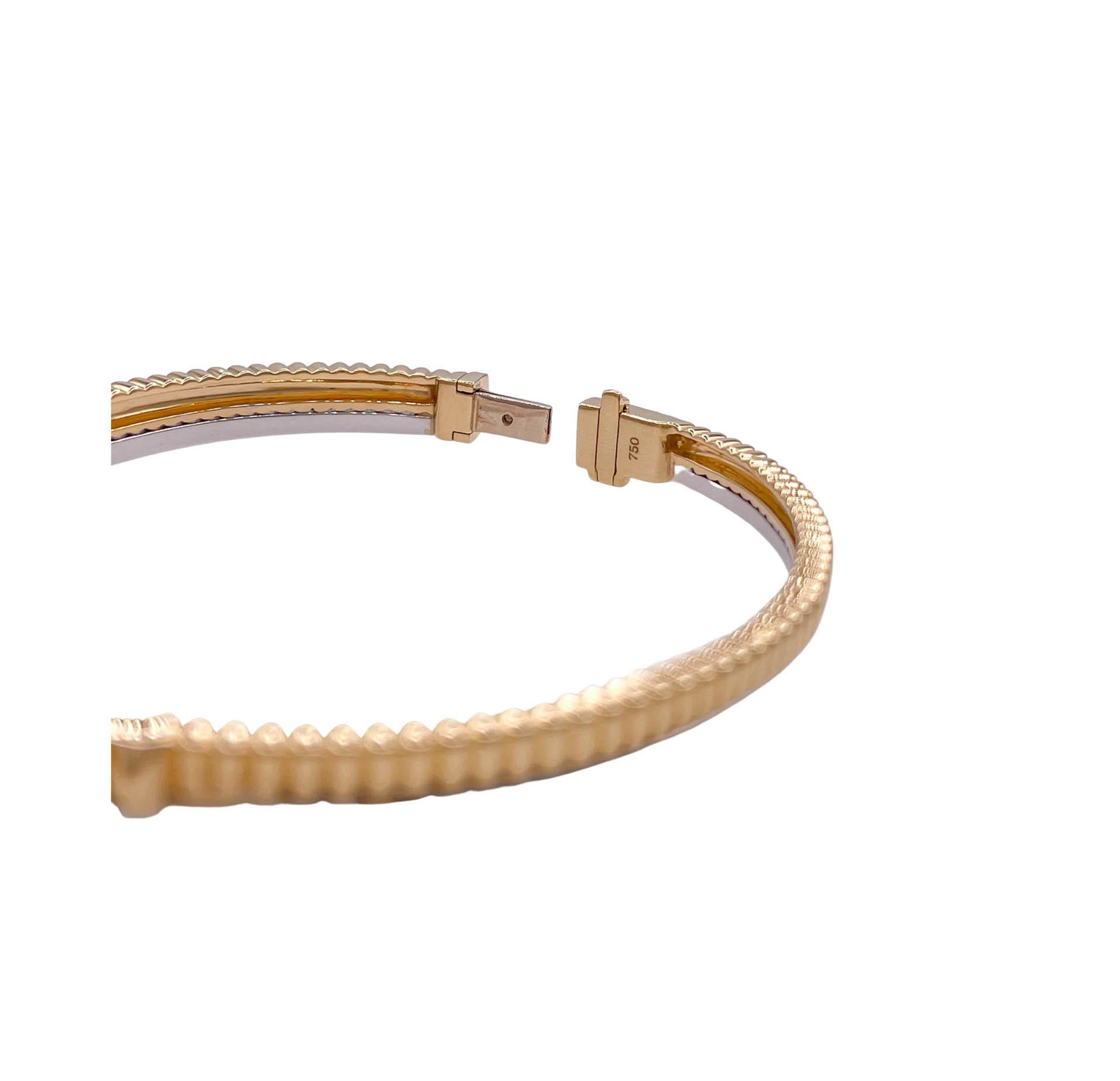 Armreif aus 18 Karat zweifarbigem Gold mit Diamanten im Sofragem-Stil 2