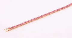 Soft 3-row mesh pink sapphires pavè fashion modern bracelet in 18kt rose gold