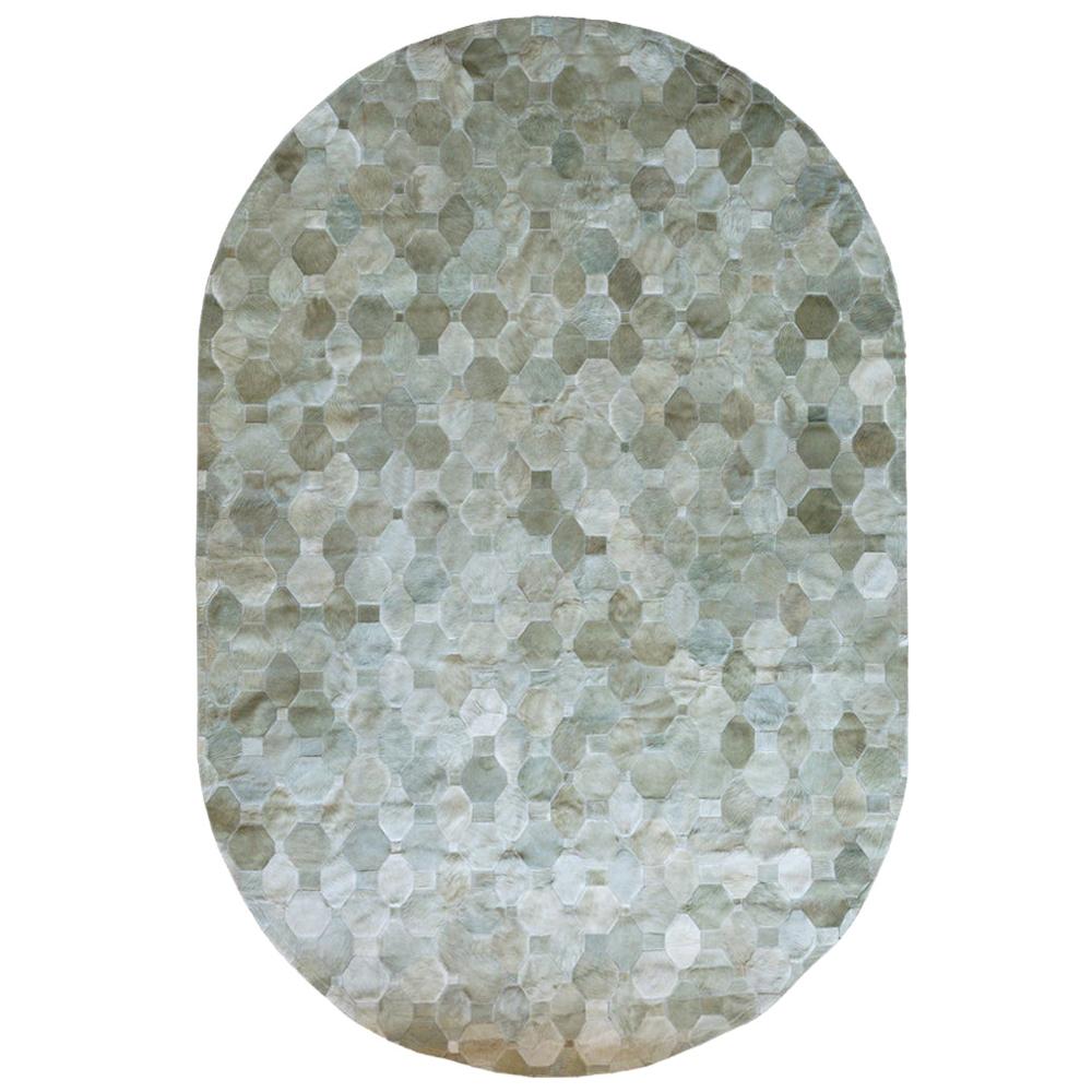 Soft and Elegance Customizable Oleada Moss Cowhide Area Floor Rug XX-Large For Sale